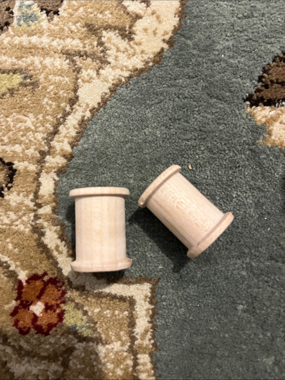 Handmade wooden sewing bobbins